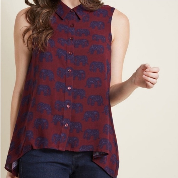ModCloth Asymmetric Hem Button Up Shirt - Picture 2 of 5